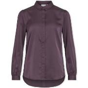 Paita Vila  Noos Ellette Satin Shirt L/S - Perfect Plum  FR 34