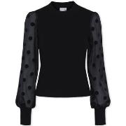 Neulepusero Y.a.s  YAS Noos Dotme Knit LS - Black  EU S