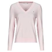 Neulepusero Tommy Hilfiger  CO JERSEY STITCH LS V-NK SWEATER  EU L