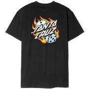 T-paidat & Poolot Santa Cruz  Flaming dice dot chest t-shirt  EU S