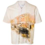 Pitkähihainen paitapusero Selected  RelaxCarl Shirt - Apricot  EU S