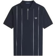 T-paidat & Poolot Fred Perry  Fp Pinstripe Zip Neck Shirt  EU XXL