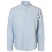 Pitkähihainen paitapusero Selected  Noos Regclay Shirt - Dusty Blue  E...