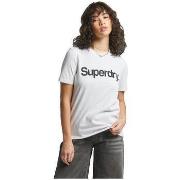 Lyhythihainen t-paita Superdry  T-shirt  Core Logo blanc  EU S