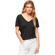 Lyhythihainen t-paita Superdry  T-shirt  Studios Slub brodé col V femm...
