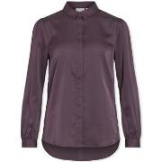Paita Vila  Noos Ellette Satin Shirt L/S - Perfect Plum  FR 34