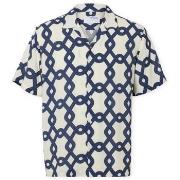 Lyhythihainen paitapusero Selected  Relax-Vero Shirt - Egret/Geo  EU X...
