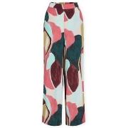 Väljät housut Vila  Lulu Kai Wide Trousers - Holly Berry/Multicolor  F...