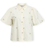 Paita Object  Molia Shirt - Cloud Dancer/Embroidery Flower  FR 34