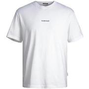 Lyhythihainen t-paita Jack & Jones  T-shirt  blanc col rond manches co...