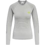 T-paidat pitkillä hihoilla hummel  T-shirt  GG-12 Gris Stretch Femme  ...