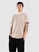 Anerkjendt Akrod S-S Cot-Linen Stripe T-paita punainen