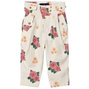 The Animals Observatory Camel Twill Pants White Flowers 2 Years