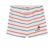 Bonmot Organic Tipi Sun Striped Shorts Cream 6-7 Years