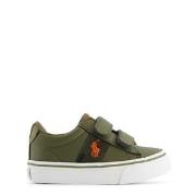 Ralph Lauren Sayer EZ Branded Sneakers Olive Tumbled/Camouflage w/ Ora...