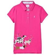 Joules Pink Moxie Party Dogs Applique Polo Top 1 year