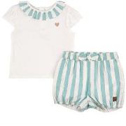Carrément Beau Striped Top And Bloomers Set White 3 Months