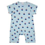 Bobo Choses Printed Romper With Sailing Boats Blue 6 Months