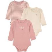 Tommy Hilfiger 3-Pack Baby Bodies Pink Shade 68 cm