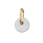 Design Letters Stone Circle Charm - White/Gold One Size