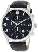 Hugo Boss Miesten kello 1512448 Aeroliner Musta/Nahka Ø44 mm