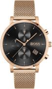 Hugo Boss Miesten kello 1513808 Musta/Punakultasävyinen Ø43 mm