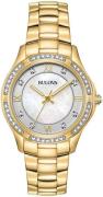 Bulova Naisten kello 98L256 Crystal Valkoinen/Kullansävytetty teräs