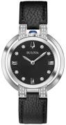 Bulova Naisten kello 96R217 Diamond Musta/Nahka Ø35 mm