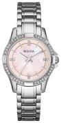 Bulova Naisten kello 96L206 Crystal Pinkki/Teräs Ø30 mm