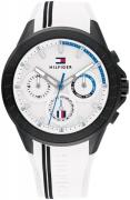 Tommy Hilfiger Miesten kello 1791862 Aiden Valkoinen/Kumi Ø45 mm