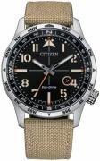 Citizen Miesten kello BM7550-10E Musta/Nahka Ø43 mm