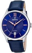 Festina Miesten kello F20426-5 Classic Sininen/Nahka Ø43 mm