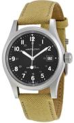 Hamilton Miesten kello H69439933 Khaki Field Musta/Tekstiili Ø38 mm