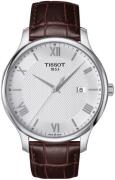 Tissot Miesten kello T063.610.16.038.00 Tradition Hopea/Nahka Ø42 mm