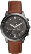 Fossil Miesten kello FS5512 Neutra Chrono Harmaa/Nahka Ø44 mm