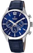 Festina Miesten kello F20542-2 Timeless Sininen/Nahka Ø44 mm