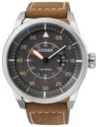 Citizen Miesten kello AW1360-12H Leather Harmaa/Nahka Ø45 mm