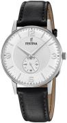 Festina Miesten kello F20566-2 Retro Hopea/Nahka Ø36 mm