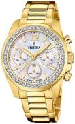 Festina Naisten kello F20609-1 Boyfriend Valkoinen/Kullansävytetty