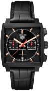 TAG Heuer Miesten kello CBL2180.FC6497 Monaco Dark Lord Musta/Nahka