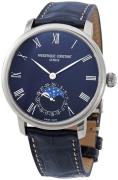 Frederique Constant Miesten kello FC-705NR4S6 Slimline Sininen/Nahka