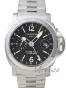 Panerai Miesten kello PAM00297 Contemporary Luminor GMT Musta/Teräs