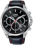 Lorus Miesten kello RT369GX9 Sports Musta/Nahka Ø44 mm