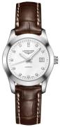 Longines Naisten kello L2.285.4.87.3 Conquest Valkoinen/Nahka Ø29.5