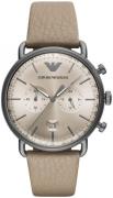 Emporio Armani Miesten kello AR11107 Aviator Harmaa/Nahka Ø43 mm