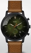 Fossil Miesten kello FS5868 Neutra Chronograph Vihreä/Nahka Ø44 mm