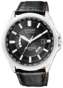 Citizen Radio Controlled Miesten kello CB0010-02E Musta/Nahka Ø43 mm