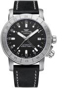 Glycine Airman Miesten kello GL0066 Musta/Nahka Ø42 mm