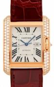 Cartier Tank Anglaise Miesten kello WT100016 Hopea/Nahka