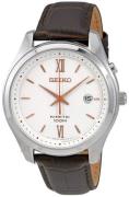 Seiko Kinetic Miesten kello SKA773P1 Valkoinen/Nahka Ø42 mm